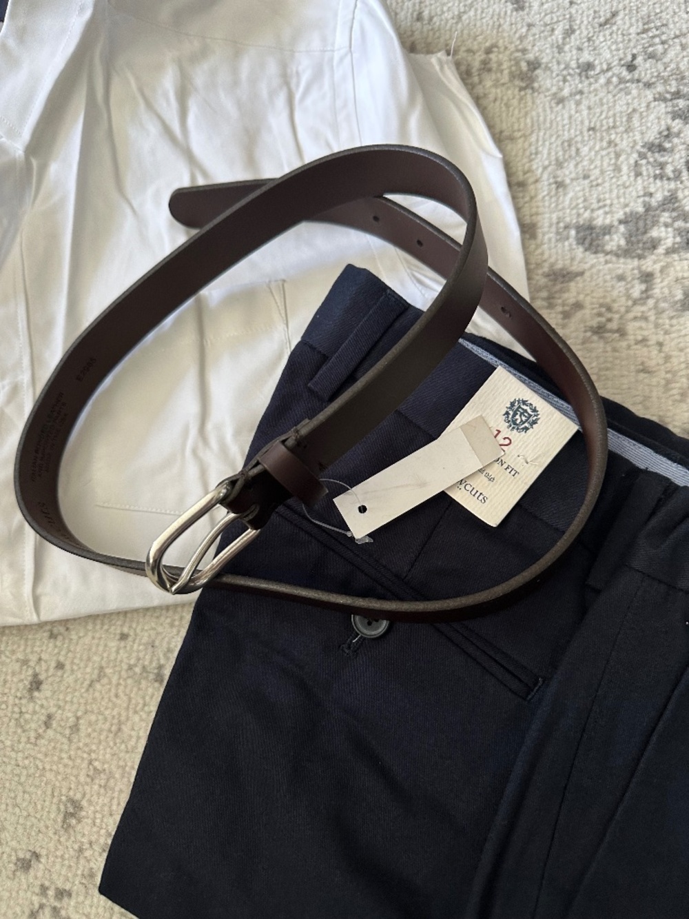 Crewcuts Brown (Dark Caramel) Italian Bonded Leather Dress Belt Boys XL NWT